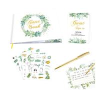 Livre d'or de mariage, livre d'or pour réception de mariage - Livre d'or avec 120 pages vierges pour les activités de carnaval | Album photo rigide, livre d'inscription, avec stylo d'enregistrement et