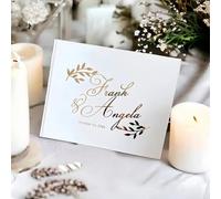Livre D'or De Mariage Personnalisé Avec Noms Et Dates, Couverture Personnalisée Pour Livres De Signatures Album Photo Cadeau 30 Feuilles 11.7x 8.2 Pouces
