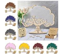 Livre d'or de mariage personnalisé en bois avec 30/50/80/100 pièces en forme de cœur avec 30/50/80/100 pièces en forme de cœur, livre d'or pour amoureux, couple, grand-mère