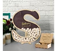 Livre d'or de mariage personnalisé en bois Décor alternatif Ideas Heart Drop Box Frame with Hearts by, A-Brown Letter Guestbook