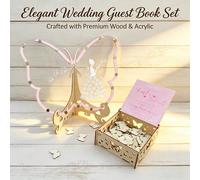 Livre d'or de mariage, plaque de bénédiction en forme de cœur en bois, panneau de signature de mariage, livre d'or de fête. Parfait pour les anniversaires, les anniversaires et les occasions spéciales