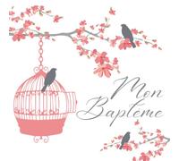 Livre d'or de mon baptême: Livre souvenir pour le baptême de votre enfant (Fille ou Garçon) - 100 pages - Grand format carré - Thème floral : Cerisier et oiseau - idée cadeau pour les nouveaux parents