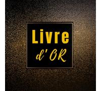 Livre d'Or: Élégant, Noir et doré/ Mariage, Départ retraite, Pot de départ, Anniversaires, EVJF/EVG, Baptême, Fête de famille, Pacs, Noces / 100 pages vierges à remplir/ Format carré