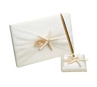 Livre D'or en Tissu Blanc pour Mariage Étoile de Mer