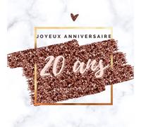 Livre d'or fun - 20 ans - Joyeux anniversaire: 70 pages avec des questions pour inspirer vos invités - 21 x 21 cm design or rose