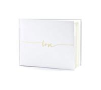 Livre d'or ivoire ""Love"" doré 24 x 18,5 cm - 22 pages, couverture renforcée