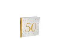 Livre d'or - Joyeux Anniversaire - 50 ans - Blanc - Or - Multicolor