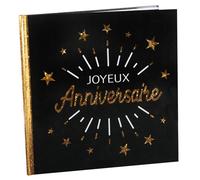 LIVRE D'OR JOYEUX ANNIVERSAIRE HOLO 20P 24CM NOIR