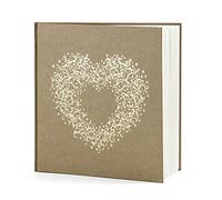 PartyDeco Livre d'or kraft avec cœur doré 22 pages