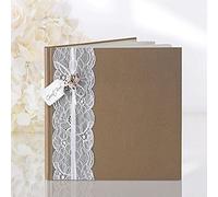 Livre d'or kraft avec dentelle