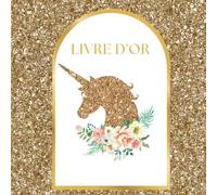 Livre d'Or Licorne: Baptême Fille, Anniversaire, Baby Shower, Gender Reveal, Naissance, Enterrement de vie de jeune filles, EVJF, Mariage | Licorne, ... | 100 Pages à personnaliser | Format Carré |