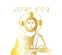 LIVRE D'OR: LIVRE D'OR élégant pour tout évènement et réception catholique. Les 200 pages blanches sont encadrées d'un fin liseré gris clair élégant 19 x 23,5 cm | 200 pages | couverture souple