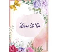 Livre D'or: Mariage, Anniversaire, Départ Retraite, Décoration Champêtre, Blanc et Doré, Bleu, Rose Gold, Couverture Rigide