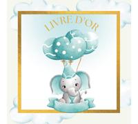 Livre d'Or Montgolfière: Baptême, Baby Shower, Fête Anniversaire, Naissance, Prénatale, Gender Reveal | Livre d'or Thème Montgolfière, Animaux de la ... blanc, Doré | 100 pages à Personnaliser |