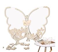 Livre d'or papillon en bois - Livre d'or rustique pour mariage, fête prénatale, livre d'or avec boîte cadeau, souvenir élégant pour anniversaires, remises de diplôme et