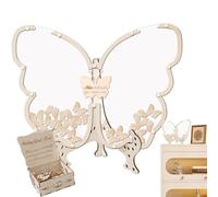 Livre d'or papillon en bois - Shower, mariage, anniversaire, remise de diplôme, souvenir élégant, décoration de cérémonie, signe alternatif | Parfait pour les invités, la famille, les amis, la fê