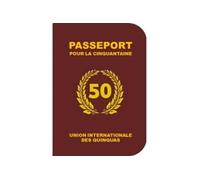 Livre d'Or Passeport 30, 40, 50, 60 ans ou Retraite Couleur Marron passeport_type pour la cinquantaine