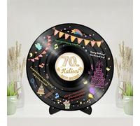 Livre D'Or Personnalisé En 70 Ème Anniversaire Personnalisé Nom Acrylique Miroir En Forme De Circulaire Livre D'Or Cadeau Pour De Ami La Famille Un Anniversaire (style 22)