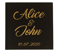 Livre d'or personnalisé - Votre propre texte sur le livre sélectionné - Parfait pour les mariages, anniversaires, anniversaires - 96 pages premium - Laminé doré (Velours noir)