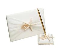 Livre D'or Plage Étoile de Mer pour Mariage, Registre de Présence Blanc