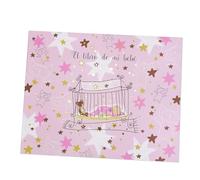 Livre d'or pour baptême, livre de baptême pour fille, livre de souvenirs pour bébé, couverture rigide, 30 x 24 cm, 2 modèles, cadeaux invités baptême, cadeaux (modèle berceau étoile rose)