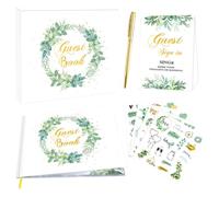 Livre d'or pour réception de mariage, livre de mariage pour invités à signer | Livre d'or avec 120 pages vierges pour les activités de carnaval | Avec stylo d'inscription, 4 autocollants, album photo