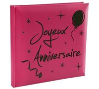 Livre d'or - SANTEX - Joyeux Anniversaire - Fuchsia - 24 x 24 cm - 20 pages