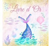 Livre d'or: Thème sirène | mer, océan, poissons | Baptême, Anniversaire, Naissance, Baby Shower, Gender Reveal | 100 pages à compléter | Idée de cadeau