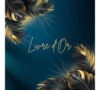 Livre d'or: Tropical | Mariage, EVJF, Départ en retraite, Fêtes, Anniversaire | 100 pages à remplir | Noir, doré, vert, Feuilles de palmiers