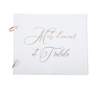 LIVRE D'OR VERRE ACRYLIQUE ROSE GOLD 64P 22X18CM