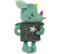 LILLIPUTIENS Doudou - Livre éducatif - Joe Le Dragon Magicien - Jouet d'éveil sensoriel 2 en 1 pour bébés à partir de 6 Mois avec activités et Phosphorescence pour l'heure du Coucher