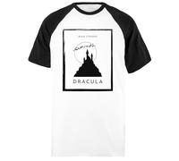 Livre Dracula De Bram Stroker T-Shirt De Baseball Unisexe Blanc À Manches Courtes Courtes Short Black-Sleeved White Unisex Baseball T-Shirt