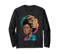 Livre drôle Couronne Reine Noire Sagesse Puissance Art Afro Femme Homme Manche Longue