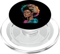 Livre drôle Couronne Reine Noire Sagesse Puissance Art Afro Femme Homme PopSockets PopGrip pour MagSafe