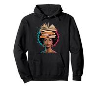 Livre drôle Couronne Reine Noire Sagesse Puissance Art Afro Femme Homme Sweat à Capuche