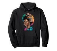 Livre drôle Couronne Reine Noire Sagesse Puissance Art Afro Femme Homme Sweat à Capuche