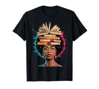 Livre drôle Couronne Reine Noire Sagesse Puissance Art Afro Femme Homme T-Shirt