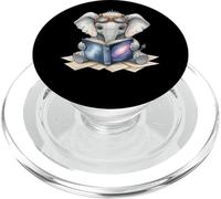 Livre d'univers de lecture éléphant mignon PopSockets PopGrip pour MagSafe