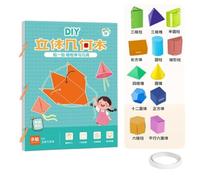 Livre éducatif pour Apprendre la géométrie en 3D avec Ficelle à Tirer,Jeux Formes géométriques dépliables DIY,Jouet Pliable en Forme géométrique, Jouets éducatifs interactifs Cadeaux pour garçons et F