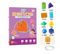 Livre éducatif pour Apprendre la géométrie en 3D avec Ficelle à Tirer,Jeux Formes géométriques dépliables DIY,Jouet Pliable en Forme géométrique, Jouets éducatifs interactifs Cadeaux pour garçons et F
