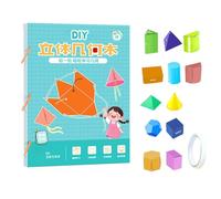 Livre éducatif pour Apprendre la géométrie en 3D avec Ficelle à Tirer, Jouet Pliable en Forme géométrique, Jouets éducatifs interactifs Cadeaux pour garçons et Filles (B)