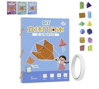 Livre Éducatif Pour Apprendre La Géométrie En 3D Avec Ficelle À Tirer, Livre De Modèles À Ficelle, Livres De Géométrie Pour Débutants Avec 9/12/15 Solides, Jouets Éducatifs(15modèles)