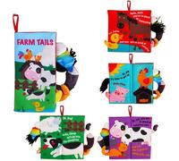 Livre en tissu interactif pour bébés - Jouet sensoriel froissé pour nourrissons et tout-petits, idéal en poussette