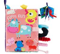 Livre en tissu pour bébé Busy Board - Jouet pour bébé - Avec générateur de son intégré - Tissu 3D - Livre éducatif - Développement sensoriel - Jouet préscolaire pour bébé de 2 mois et plus - (B)