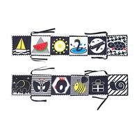 Livre en Tissu pour Bebe,Livre Tissu Bébé Eveil Petit Livre Dactivités Interactif Livre Doux Froissé Cadeau Jouet bébé avec des Animaux Jouet Educatif Enfant Idée Cadeau Noir et Blanc+Type1