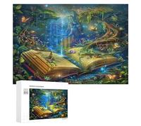 Livre entouré d'îs et d'océan Puzzs 300 Pièces Qualité SupérieureDécoration Intérieure Artistique Relaxant pour Famil Chalnge Diffici Vision 3D 300 PCS