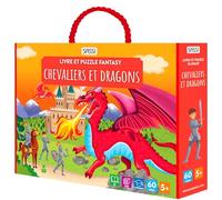Livre et puzzle fantasy - Chevaliers et dragons
