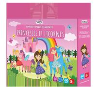 Livre et puzzle fantasy - Princesses et licornes - 1 livre + puzzle 60 pieces - AA.VV. - Sassi - Jeux livres objets