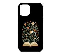 Livre Floral Jardin avec Marguerites et Oiseaux Mignon Nature Art Coque pour iPhone 12/12 Pro