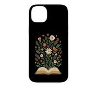Livre Floral Jardin avec Marguerites et Oiseaux Mignon Nature Art Coque pour iPhone 14 Plus